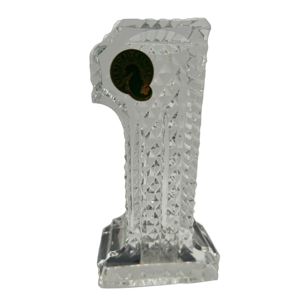 New in Box Waterford Crystal‎ Number 1 Figurine One Clear Paperweight - Picture 2 of 3